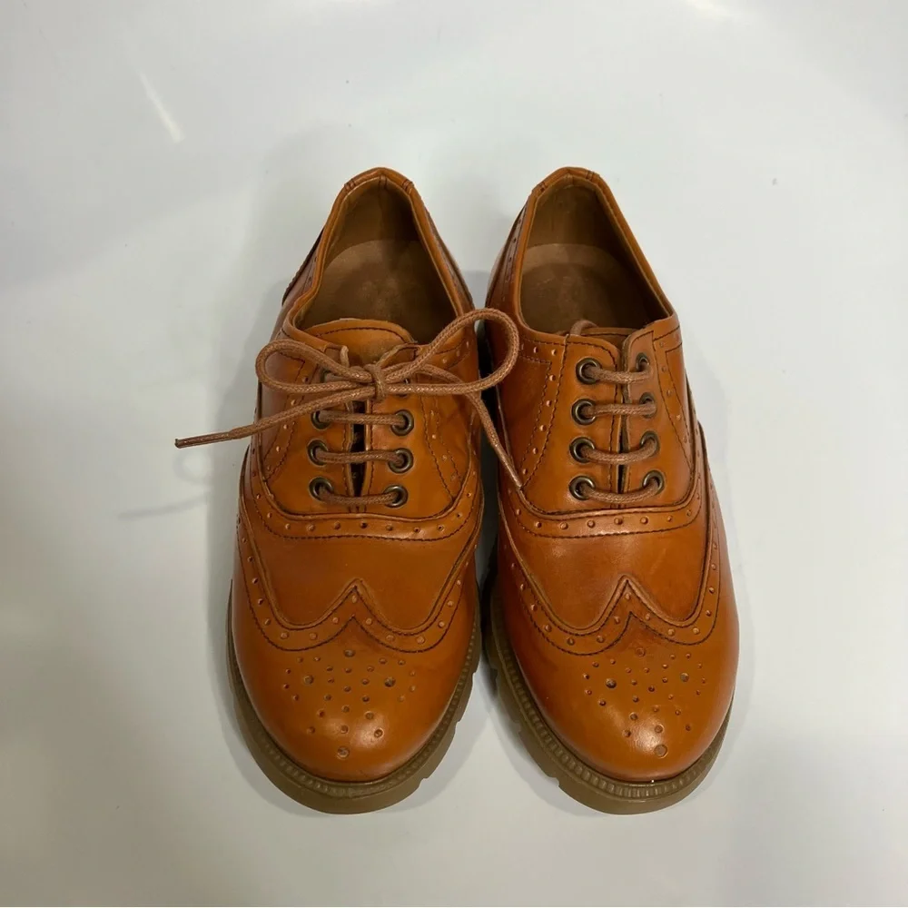 Vince Camuto‎ Warble wingtip shoes tan boys size 13.5